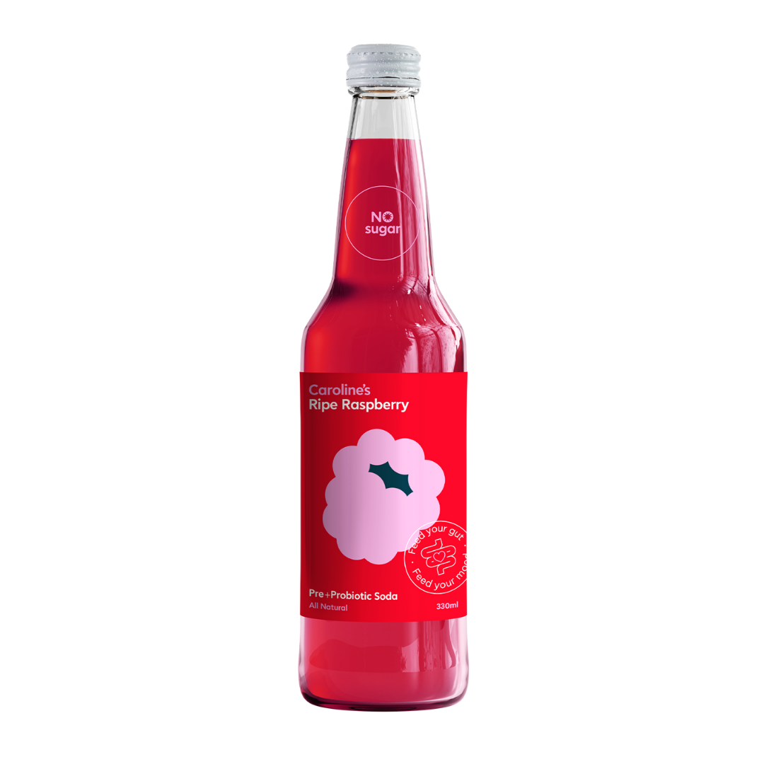 Ripe Raspberry Pre + Probiotic Soda