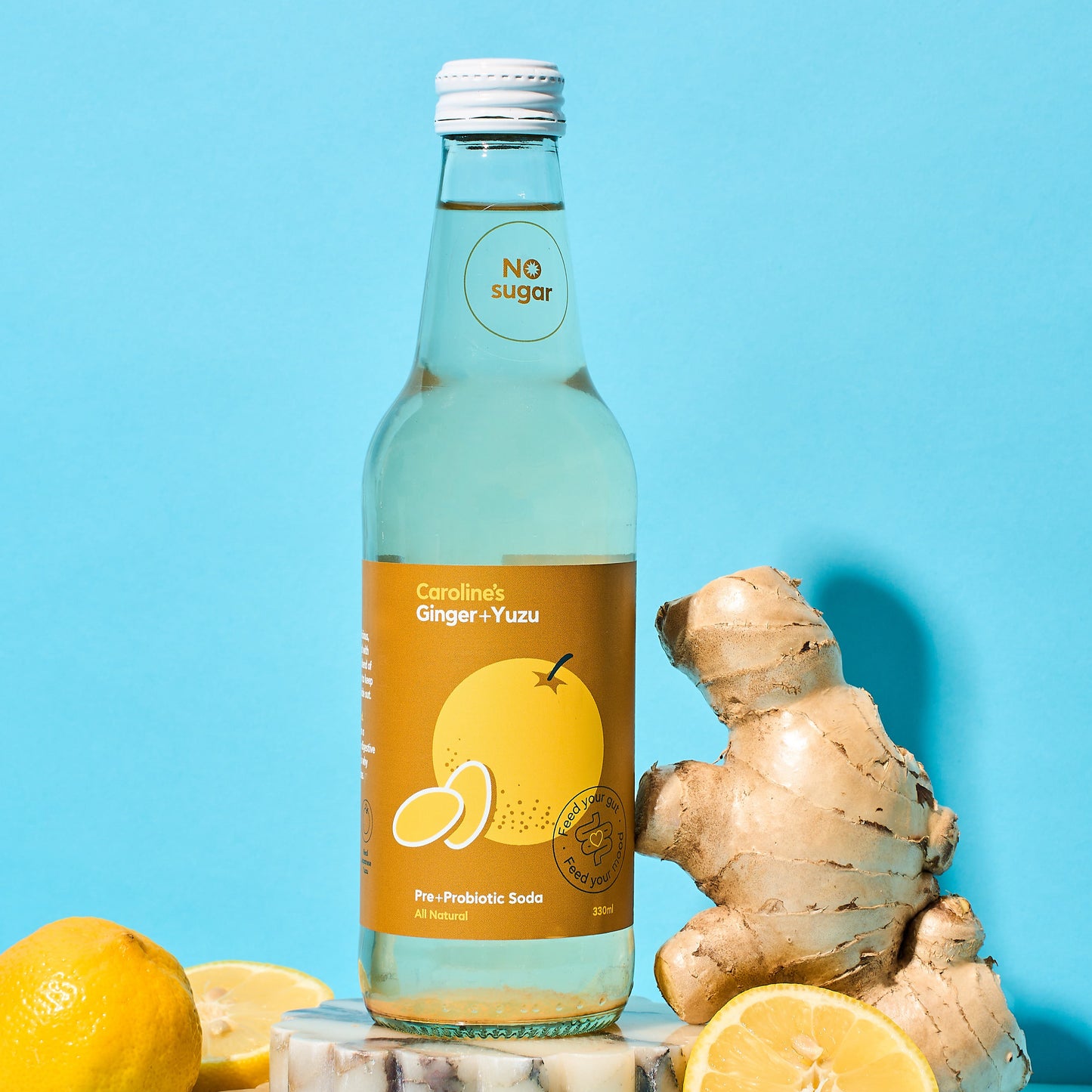 Caroline’s Ginger Yuzu Pre + Probiotic Soda