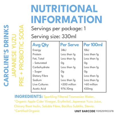 Caroline's Pre + Probiotic Soda - Yuzu Bundle